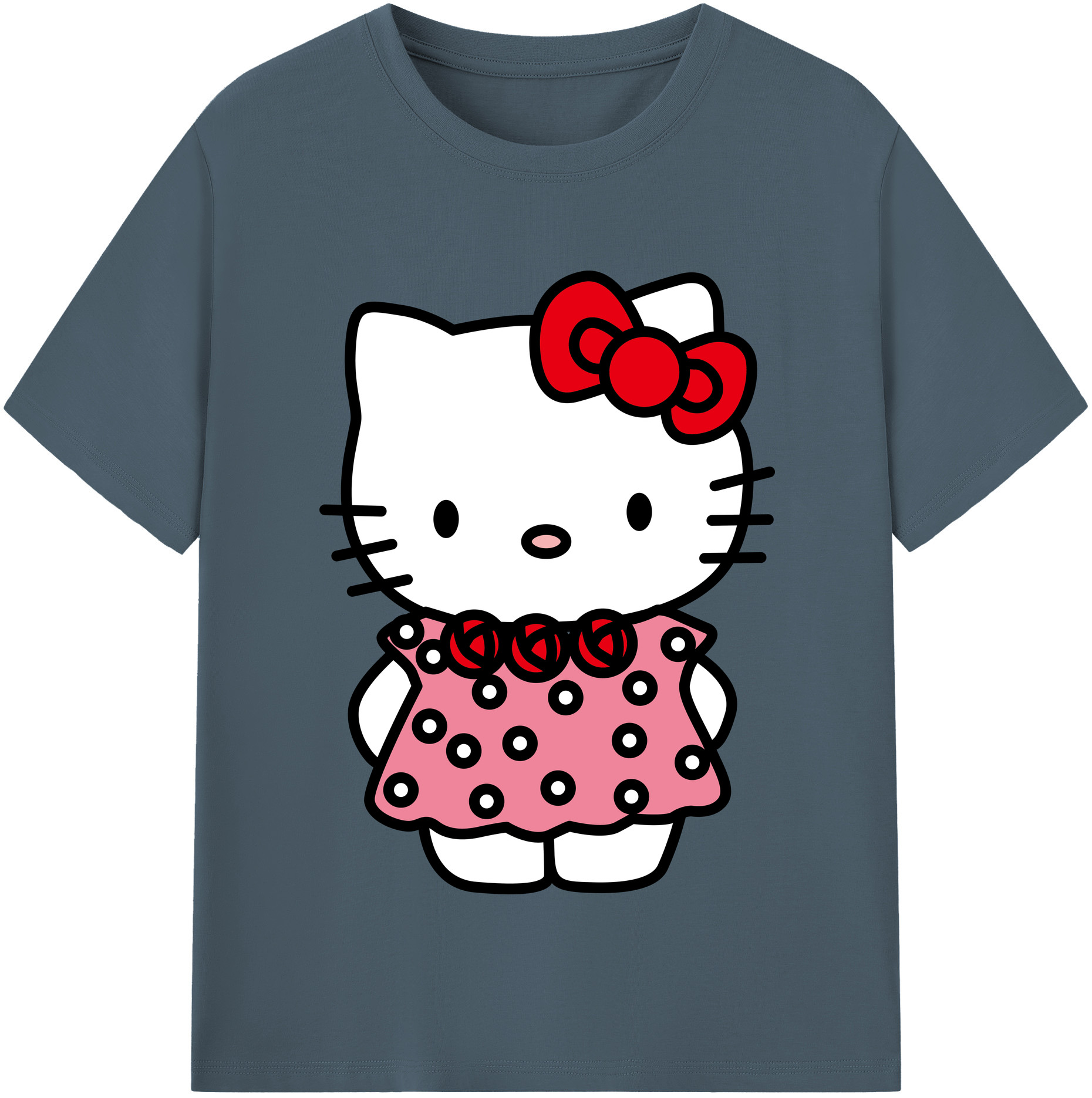 （画像用） Hello Kitty ハローキティ 綿100％半袖Tシャツ（フロントプリント）